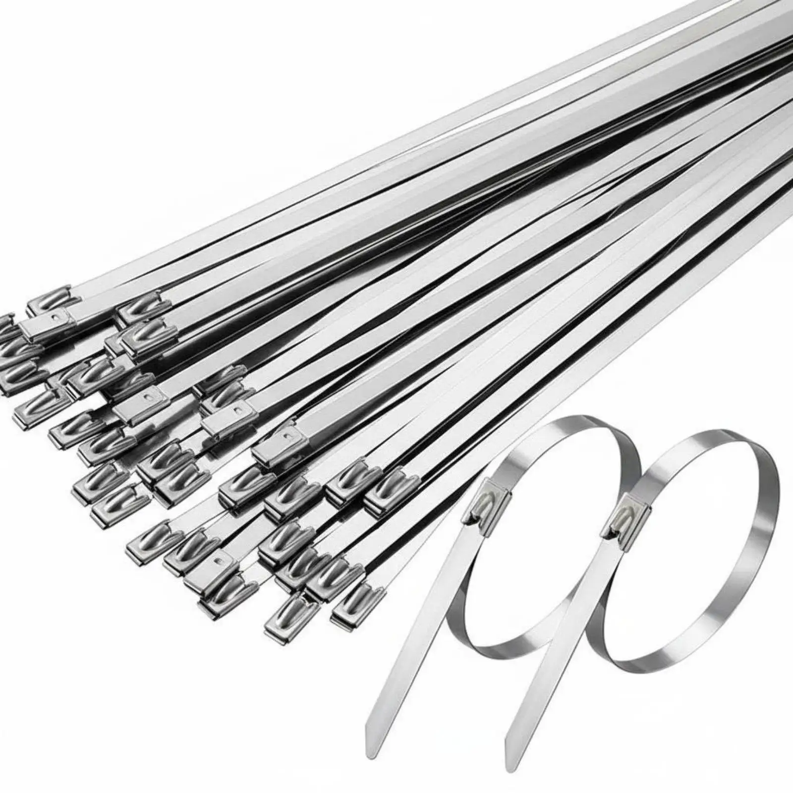 Rust Proof Stainless Steel Banding Straps with Steel Ball Lock for Cable Hose Securing Bundle Hardware