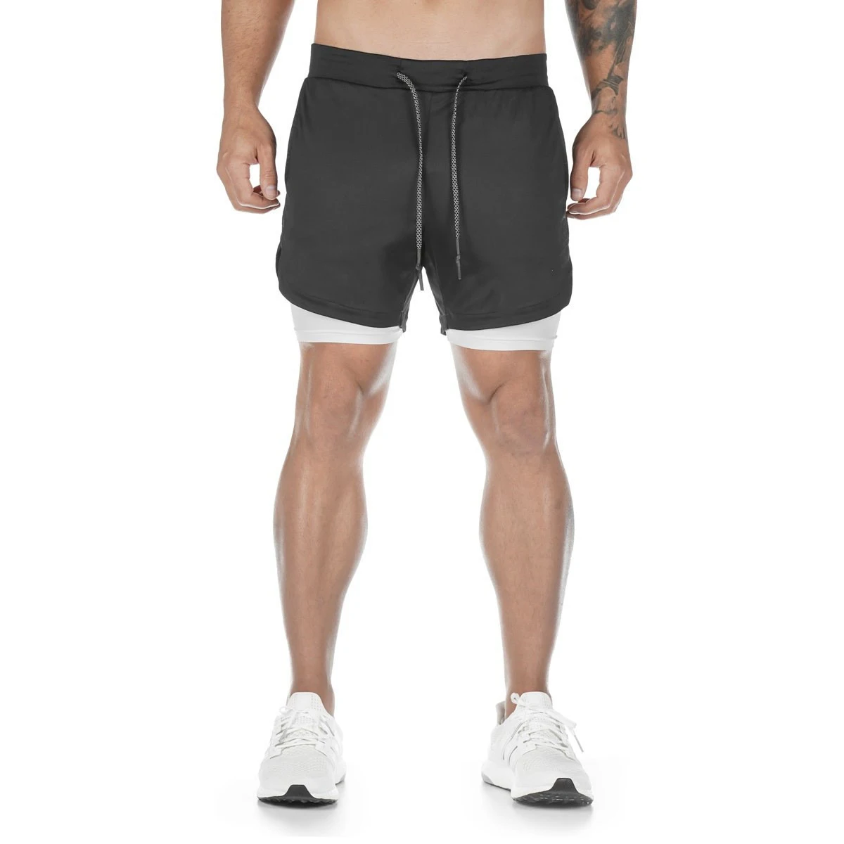 Pantalones cortos de entrenamiento 2 en 1 para hombre, pantalones cortos deportivos ligeros de 5 pulgadas con forro de compresión