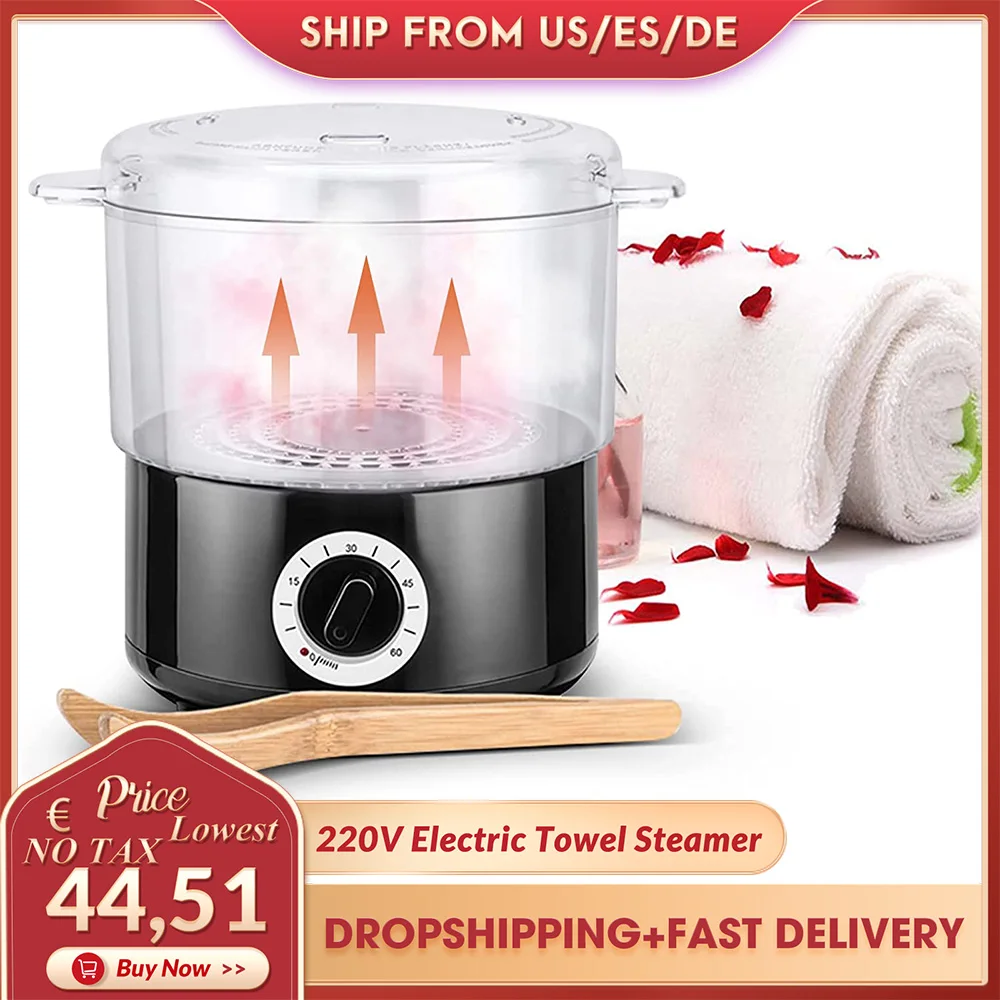 Mini Electric Spa Towel Stone Warmer Bucket Steamer Quick heating Towel Fast Heater For Nail Salon Massage Barber 202 ° F