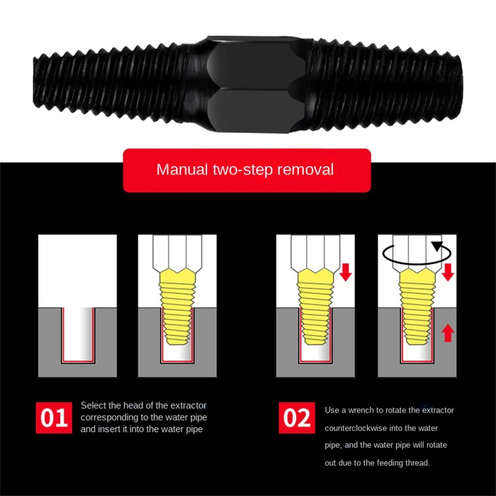 Plumber Tool Water Pipe Repair Hand Reamer Set Faucet Broken Pipe Extractor Triangle Valve Broken Pipe Broken Wire Extractor