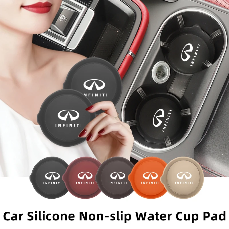 Car Silicone Coaster Mug Holder Drink Mat Water Cup Mute Pad For Infiniti Q50 FX35 Q30 G37 Q70 QX70 G35 Q60 QX50 QX60 QX80 QX30