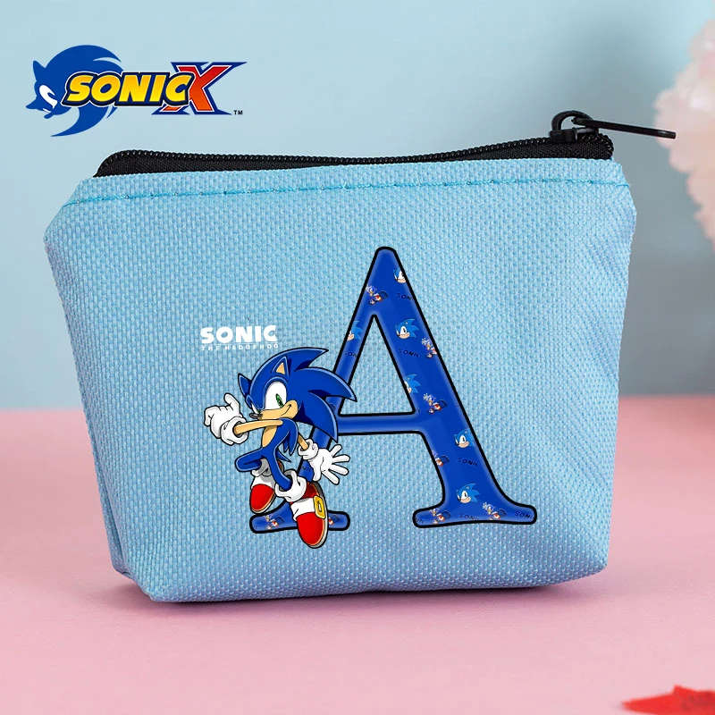

Sonic Coin Purse Anime Cartoon Canvas Wallet Man Leisure Zipper Card Holder Letter Printed Coin Pouch Boy Moneybag Birthday Gift