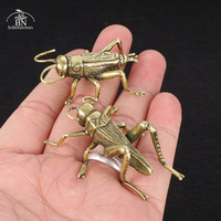 Soild Brass Cricket Figurines Miniatures Desktop Ornaments Tricky Spoof Insect Toy Retro Animal Small Statue Crafts Decorations