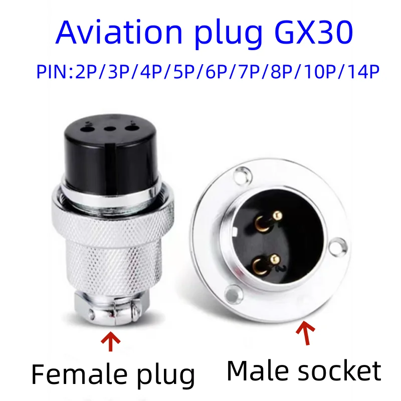 Aviation plug GX30 M30 connector male socket female plug DF30 panel installation connector 2P/3P/4P/5P/6P/7P/8P/10P/12P/14P/