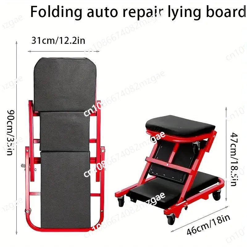 Foldable Z Crawler 2 Inch 1 Rolling Folding Car Crawler and Seat Adjustable Roller Garage Chair Lie or Sit 6 Swivel Casters