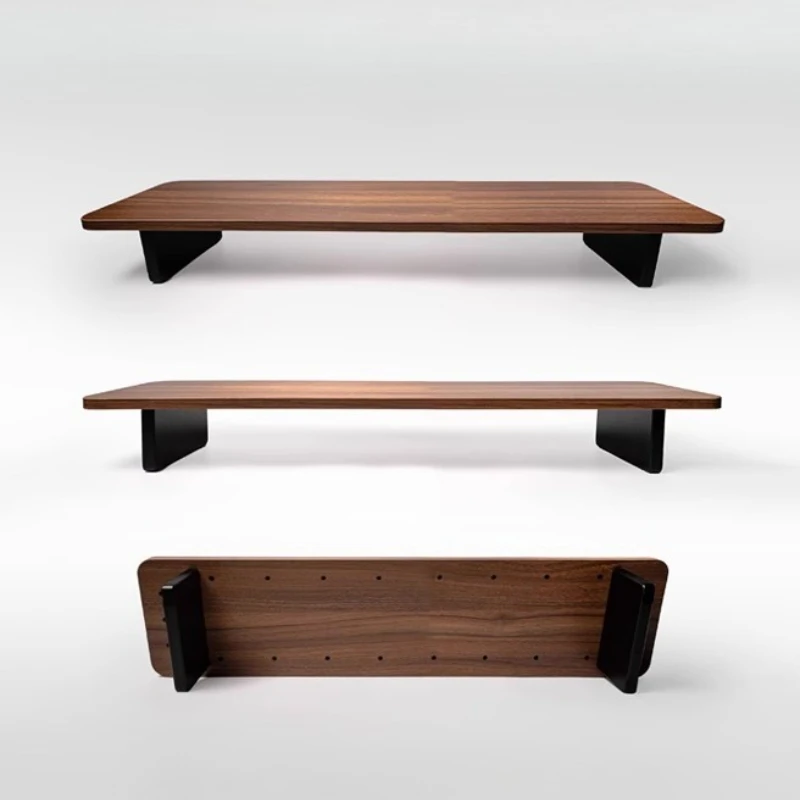 

Black Walnut Monitor Stand with Storage Ergonomic Height Desktop Riser for Computer/Laptop Office Desk Organizer