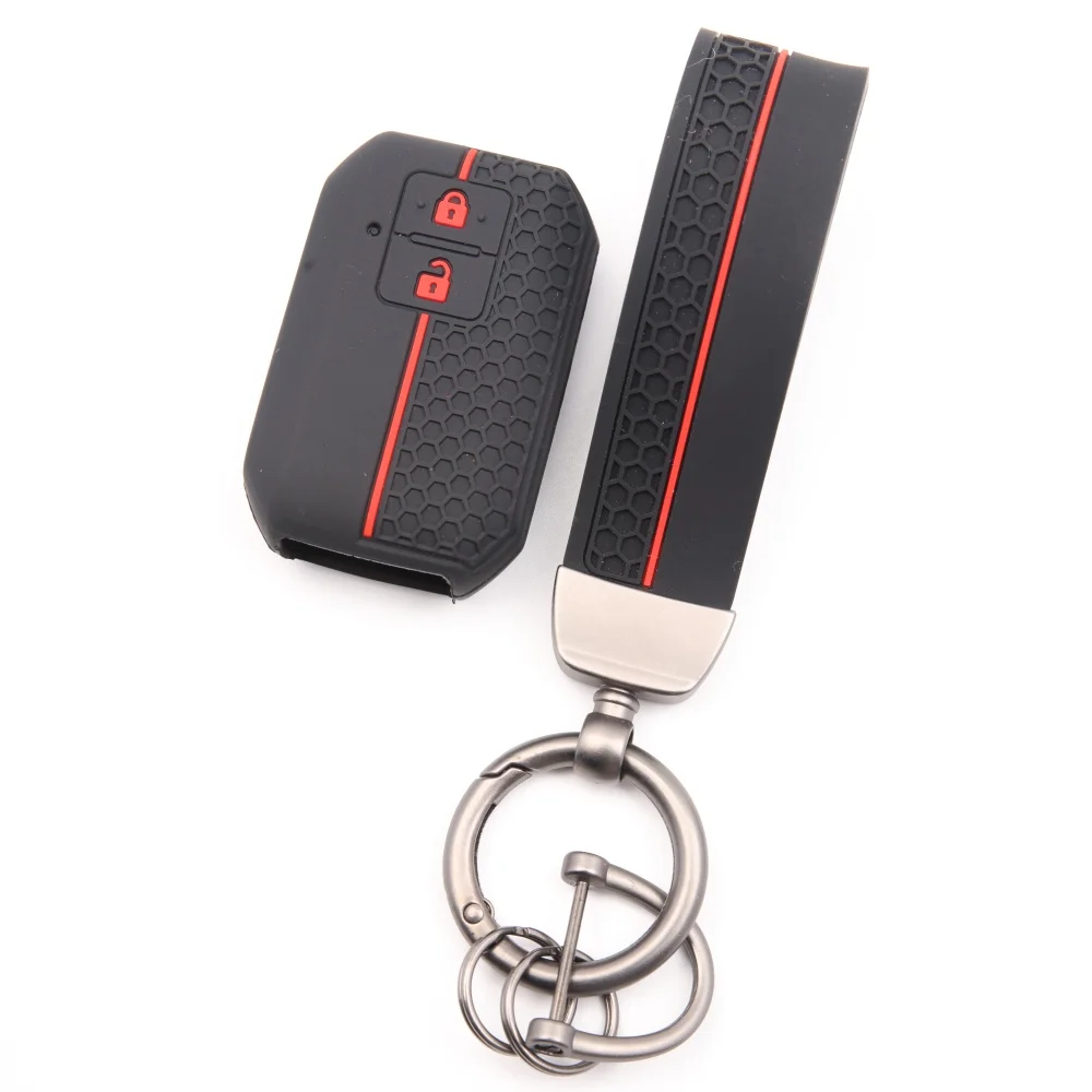 Silicone Key Case Cover For Suzuki Swift 2017 2018 Keyless Fob Shell Skin Keyring Key Chain Holder Protector - view 2