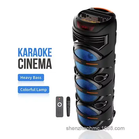 Peak 1000W tres altavoces de ocho pulgadas caixa de som bluetooth micrófono inalámbrico al aire libre portátil fiesta Altavoz Bluetooth