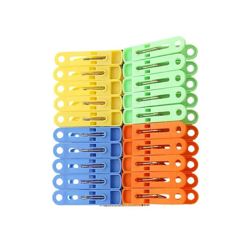 16/20Pcs Colorful Plastic Laundry Clips Windproof Clothes Pegs Photo Paper Fastening Clamp For Household Outdoor Drying Use