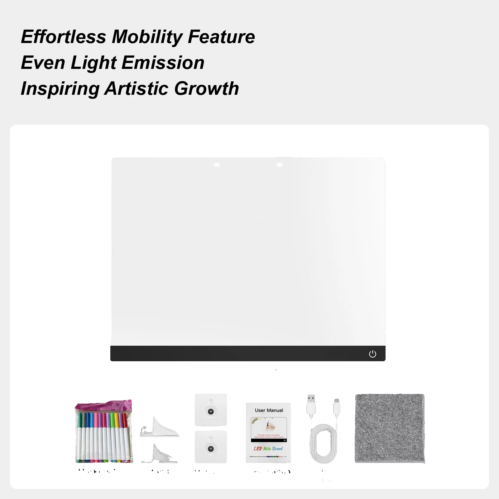 Tavolo da disegno illuminato per bambini Luminosità regolabile riutilizzabile Tavoletta con penna a 12 colori Tabellone per messaggi a LED per bambini Ragazzo Ragazza Scuola