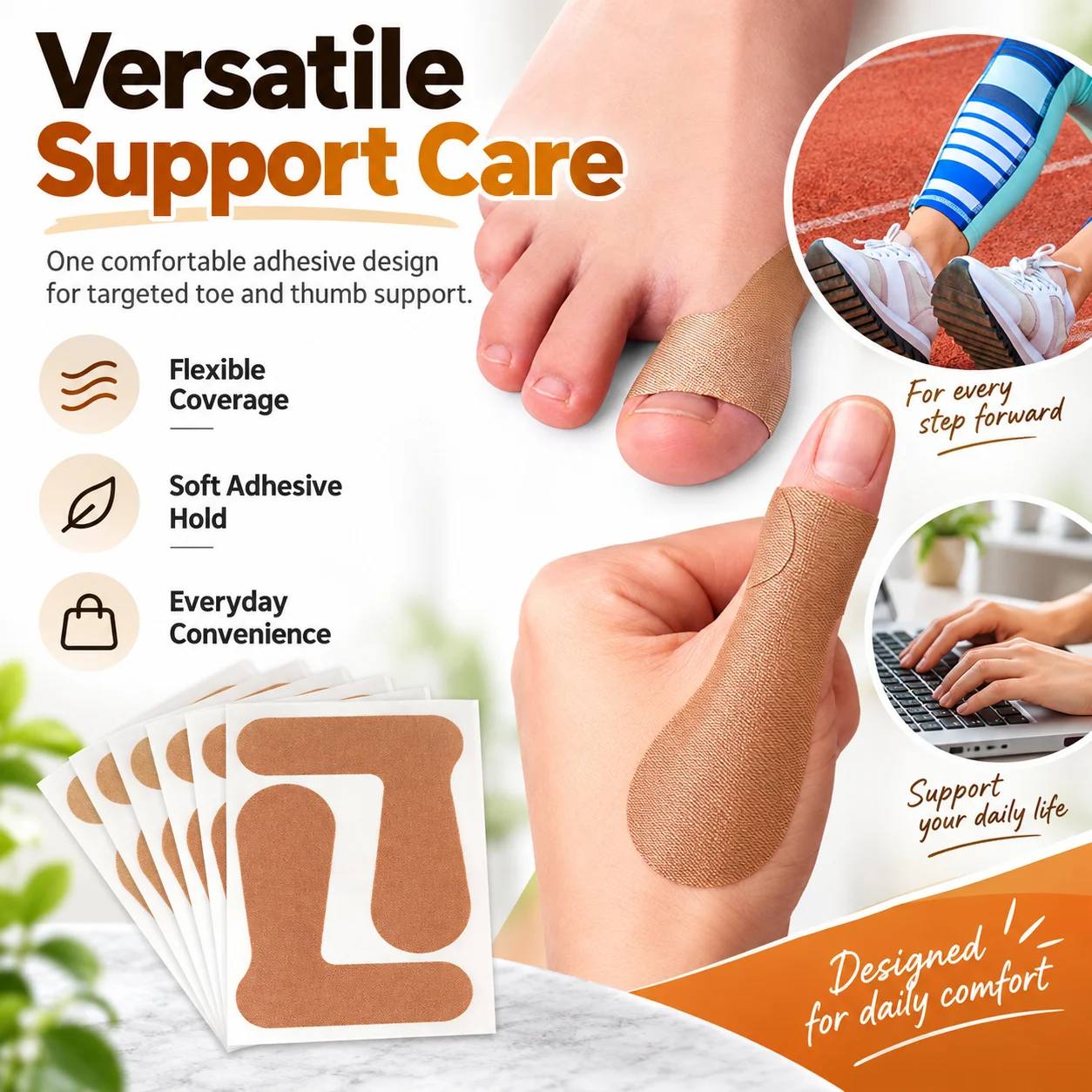 Elastic Thumb Support Kinesiology Patches Self Adhesive Valgus Correction Sticker Wear Resistant Joint Protection for Men Women