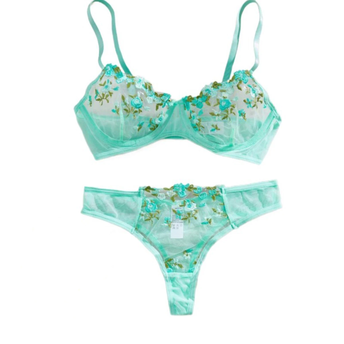Бюстгальтер, прозрачный женский комплект нижнего белья с цветочной вышивкой, женский прозрачный бюстгальтер и короткий комплект нижнего белья, атласное сексуальное нижнее белье
