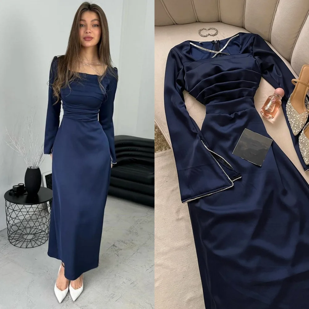 Jiayigong High Quality  Charmeuse Bow Graduation Sheath Boat Neck Bespoke Occasion Gown Knee Length Dresses