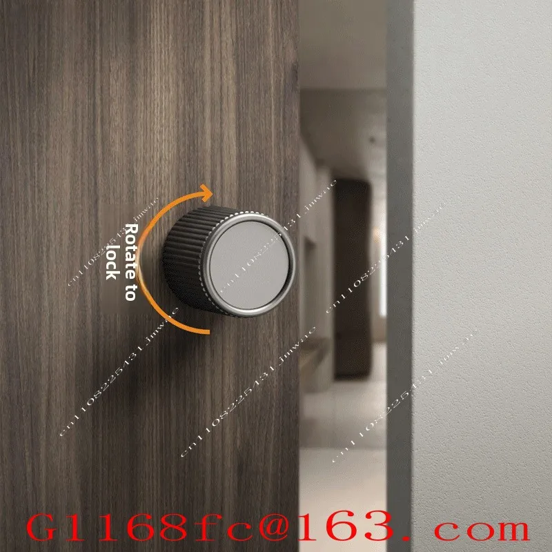 Single-sided Invisible Door Lock Italian Minimalist Black Zinc Alloy Unilateral Lock