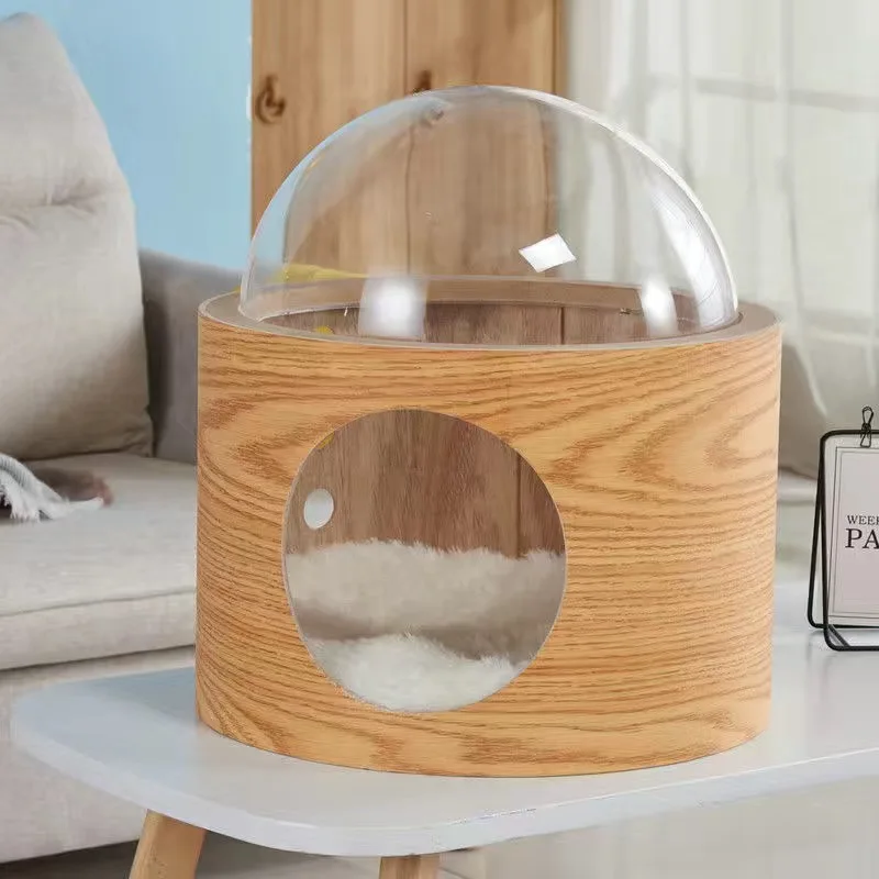 Wooden Cat Tower Cat Condo Indoor Cats Cozy space  bed