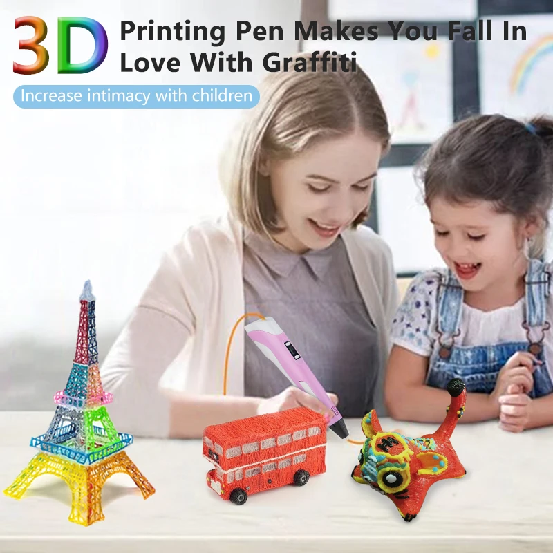 Bolígrafo de impresión 3D con filamento PLA de 1,75mm para niños, Pluma de impresión de dibujo 3D, regalo de cumpleaños y Navidad