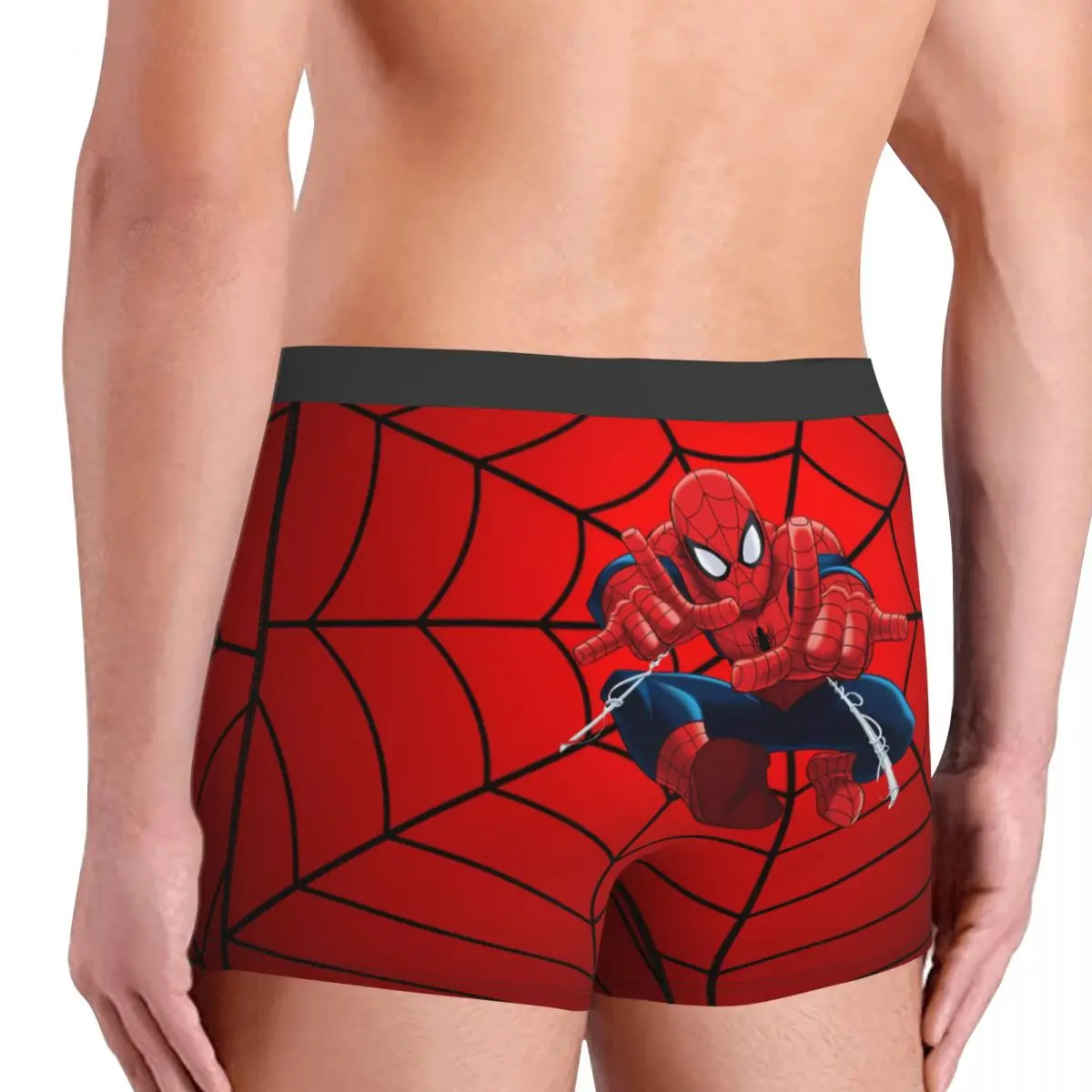 Spider Man Underwear Male Printed Customized Boxer Briefs Shorts Panties Breathable Underpants