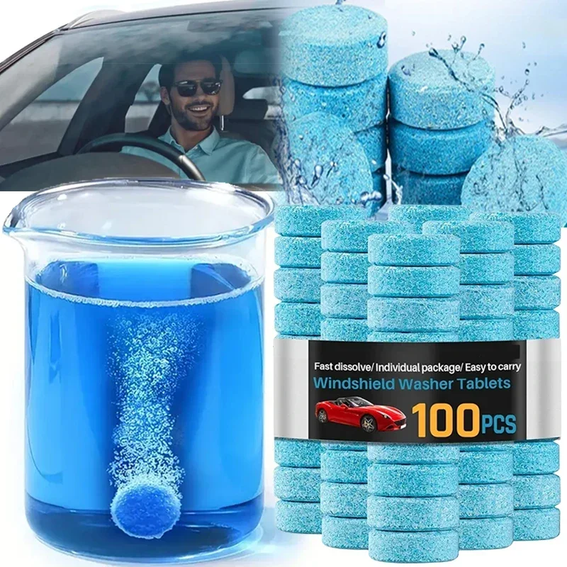 Car Windscreen Cleaner Effervescent Tablet Auto Window Solid Cleaning Automobile Car Glass Wiper Washing Tablets Dust Remover