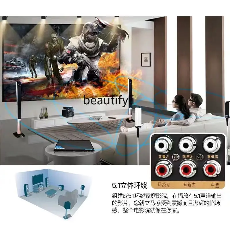 الصفحة الرئيسية، مشغل DVD عالي الوضوح، سهل الاستخدام لحماية العين، محرك الأقراص الضوئية للمشغل المنزلي لكبار السن