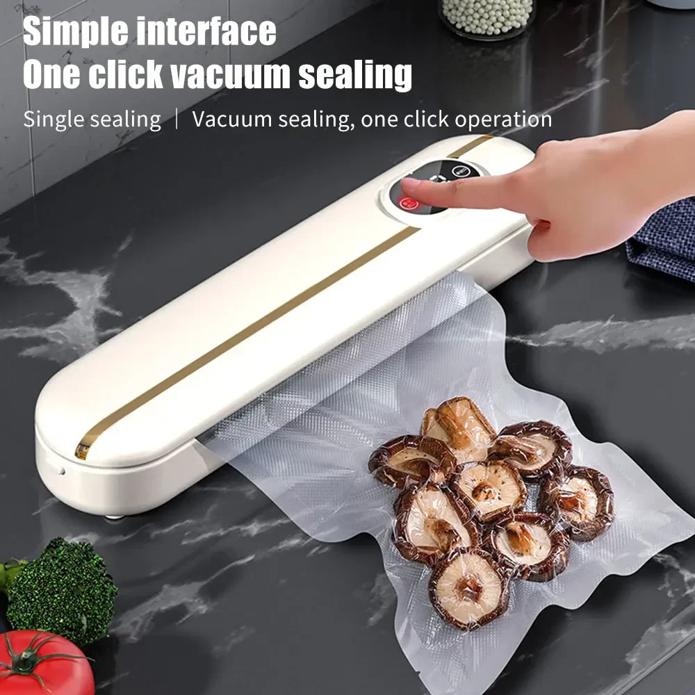 Автоматическая машина для вакуумной упаковки пищевых продуктов Xiaomi, портативная упаковочная машина, бытовая вакуумная упаковка пищевых продуктов, кухонный помощник, подарок, 10 пакетов