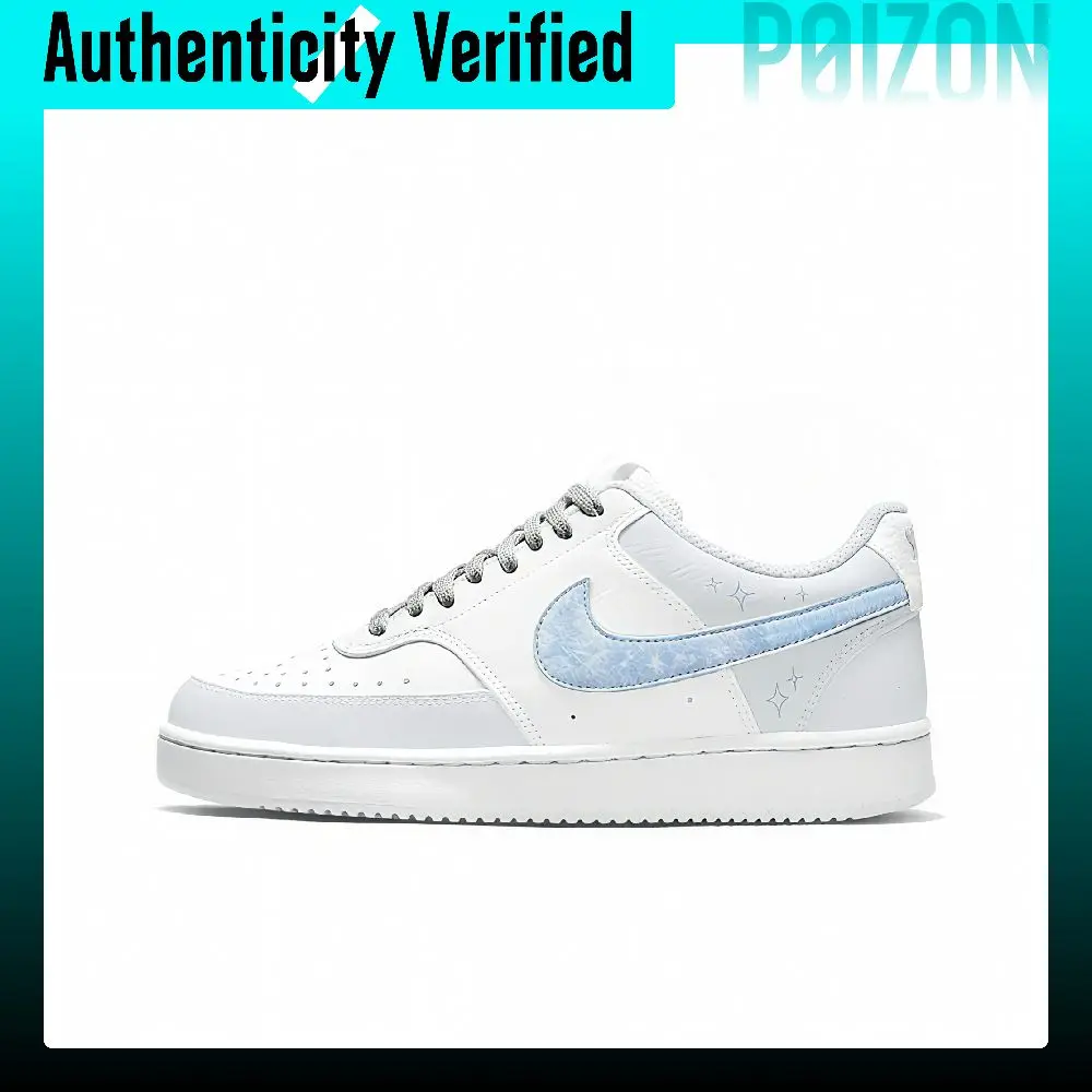 Nike Court Vision Skate Shoes Unisex Low Top Gray/Blue IB6652-102(Team2909-)