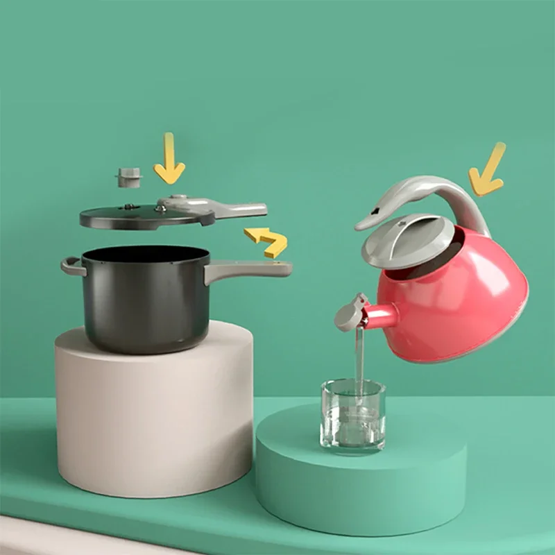 Gioca a giochi di ruolo Giocattoli Ragazzi Ragazze Giocattoli per bambini Cucina Set di giocattoli Fai finta di cucinare Cibo Gioca con pentole Padelle Utensili Pentole