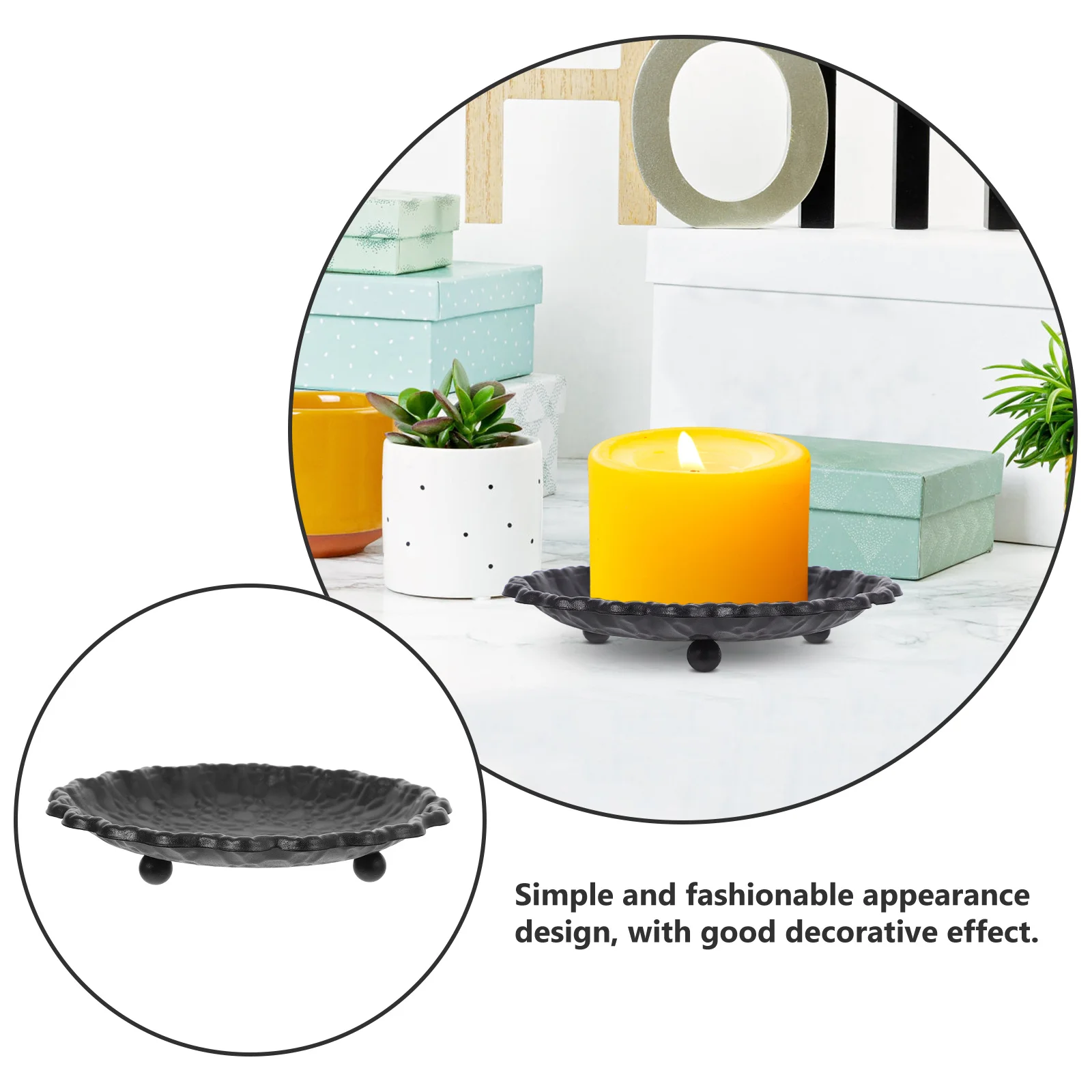 

Pillar Holder Metal Tray For Table Centerpiece Home Decor Wedding Party Dining Room Bedroom Decor