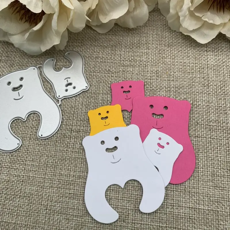 Bear card holder banner Metal Cutting Dies Stencils For DIY Scrapbooking Decorative Handcraft Die Cutting Template Mold