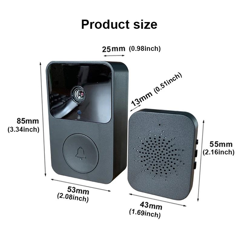 ULooka APP تخزين سحابي مجاني جرس باب مزود بخاصية WiFi انخفاض الاستهلاك البصرية باب ثقب الباب فيديو العين ليلة PIR مراقبة الباب أمن الوطن #5