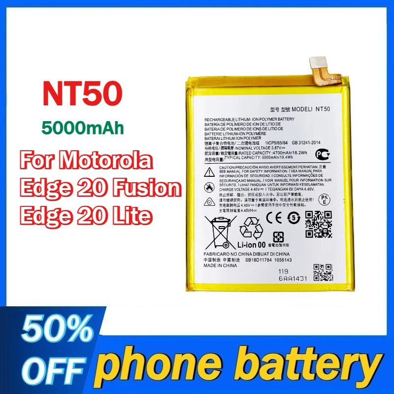 NT50 5000mAh Mobile Phone Battery for Motorola Edge 20 Fusion/Edge 20 Lite Batteries