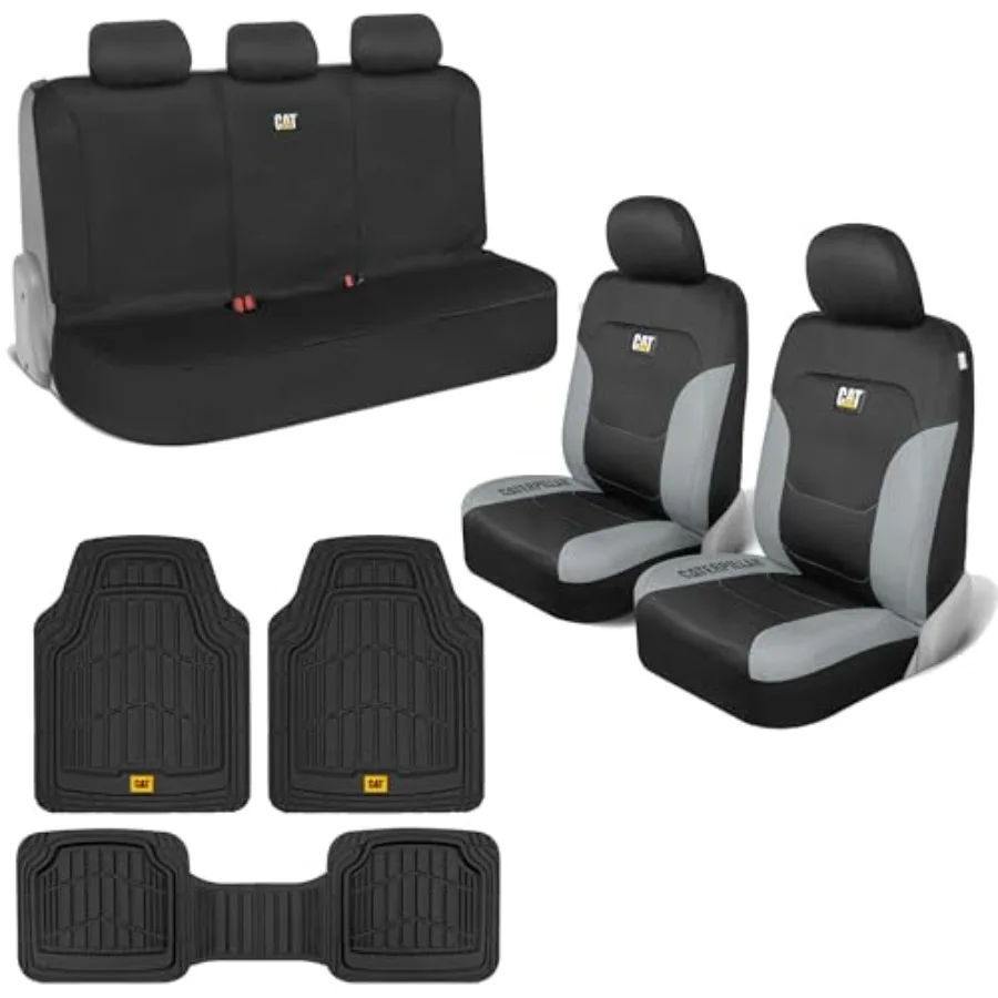 

Flexfit Automotive Seat Covers and Floor Mats for Cars Trucks SUVs Black with Gray Honeycomb Trim Heavy Duty Protection