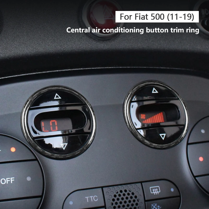 

Carbon Fiber Central Console Air Conditioning Temperature Control Buttons Frame Sticker Trim For Fiat 500 2011-2019