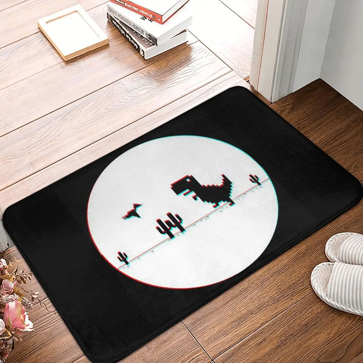 Chrome T-Rex Dino Non-slip Doormat Floor Mat Cushion Carpet Rug for Kitchen Entrance Home Balcony Footpad Mats