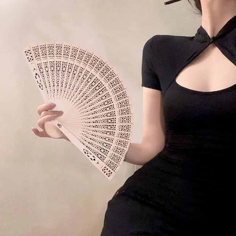 1/10/20Pcs Wooden Handheld Fan Hollow Ribs Summer Hand Held Fan Wedding Folding Fan Women Dance Fans Party Performance Props