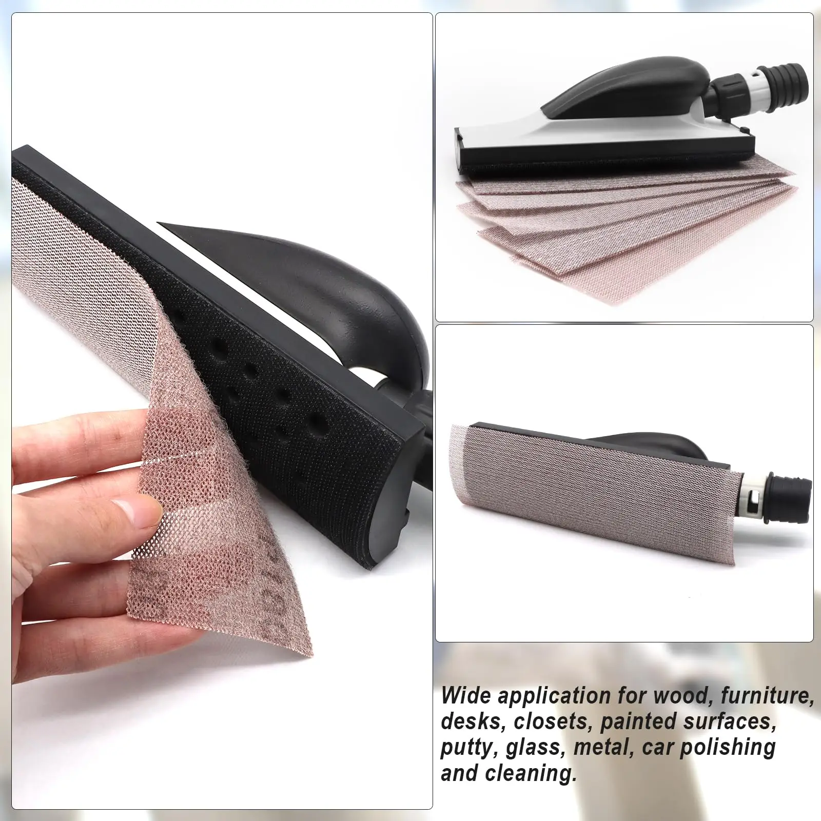 11 Pcs 70*200MM Hand Sanding Block Kit Grinding Sponge Block Hook and Loop Sand Block for Wood Polishing Car Detailing