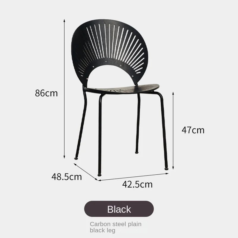 FULLLOVE Modern Simple Light Luxury Solid Wood Dining Chair Shell Sun Chair Nordic Home Backrest Designer Retro Chair Furniture