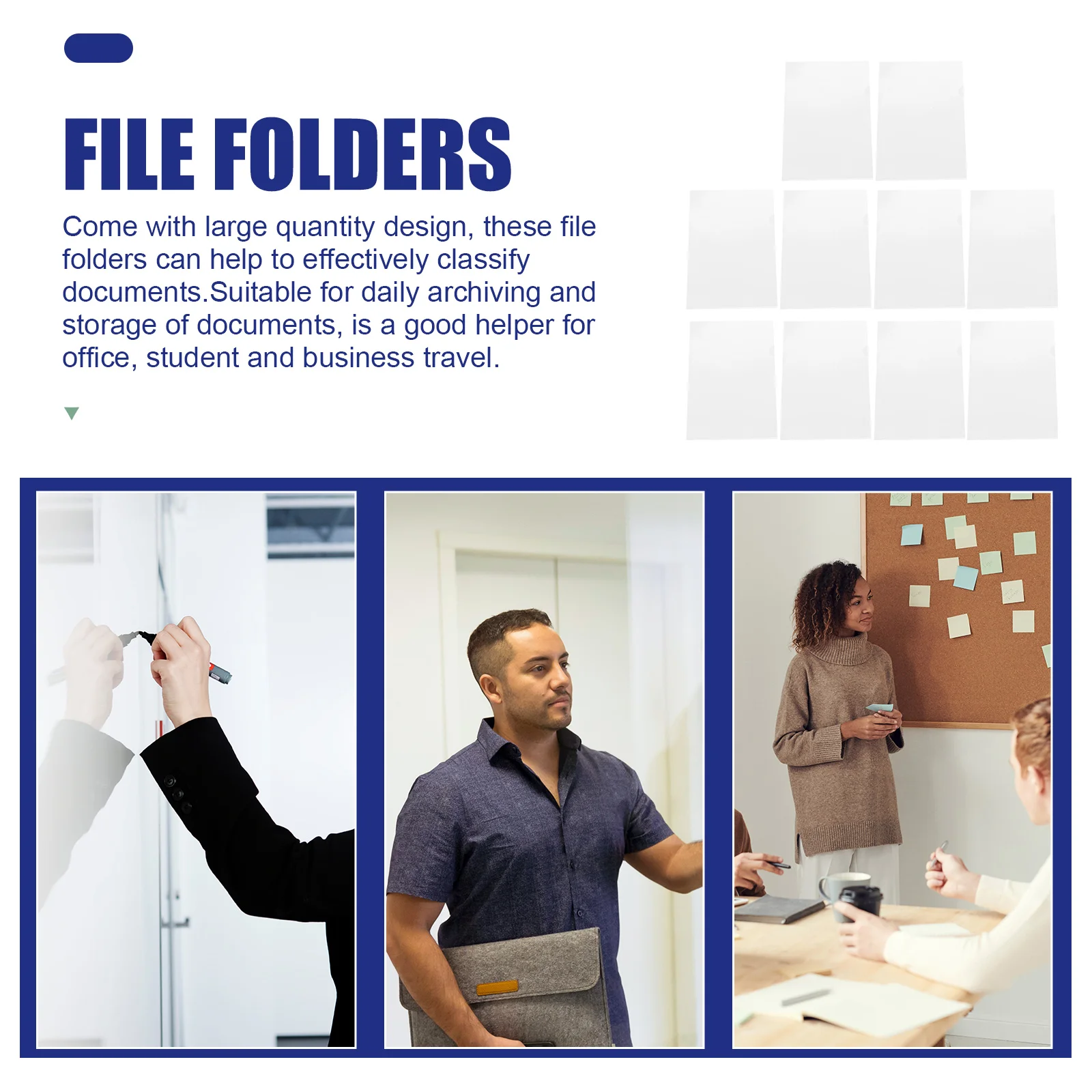 

100pcs Plastic File L Shape Document Folders For Office Waterproof Storage 12X12 Transparent Simple Folders Student