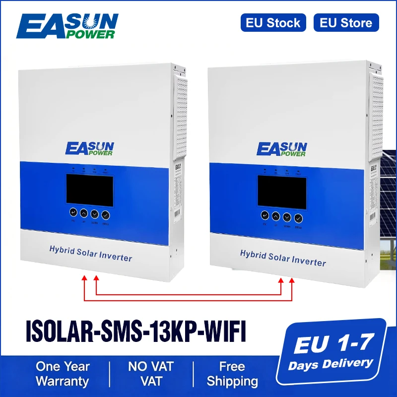 EASUN POWER Solar Inverter 13KW Off Grid 120A 500VDC PV 220VAC 48VDC 18KW MPPT Zuivere Sinusgolf hybride met WiFi Parallel BMS