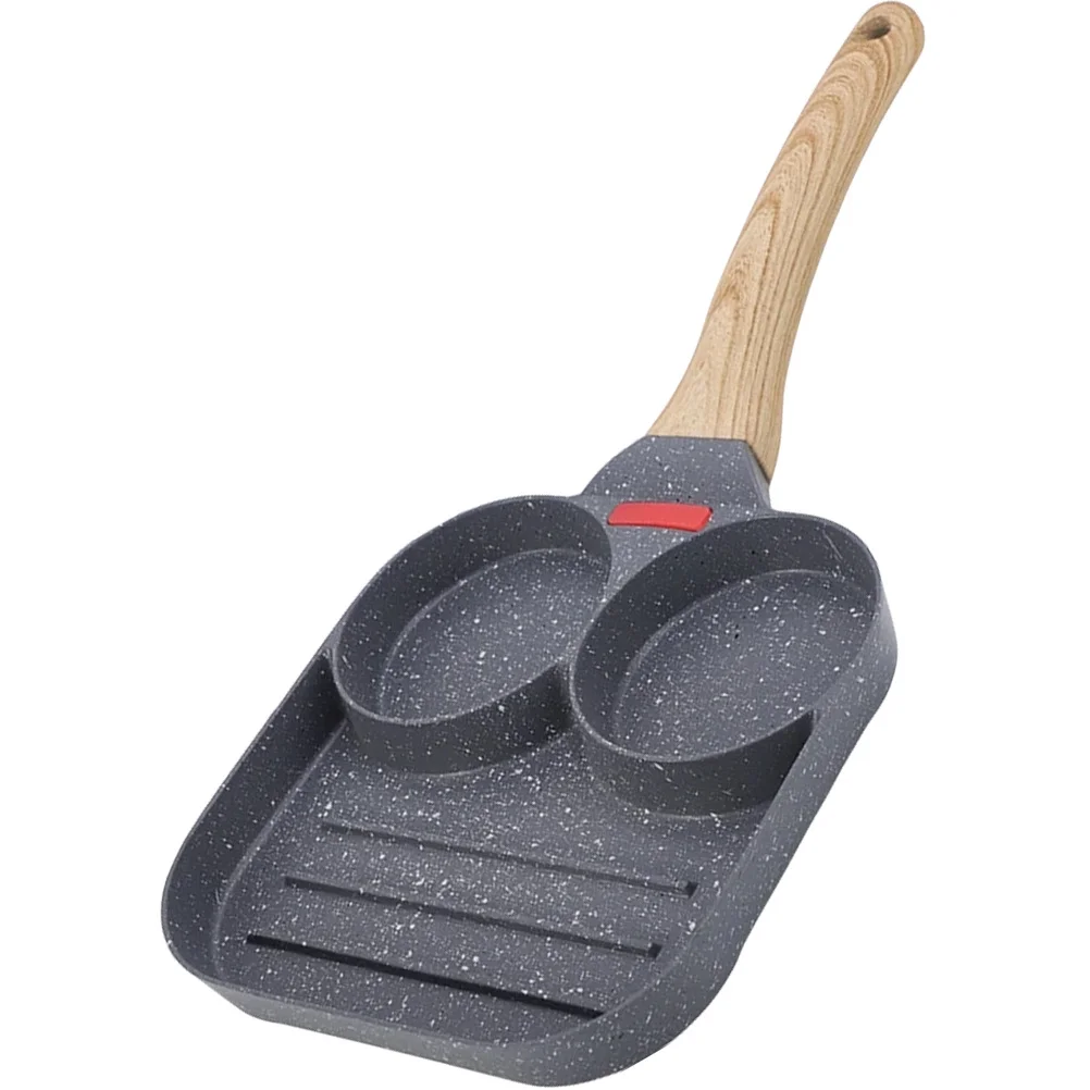 

1pcs 10 Inch Non-Stick Divided Frying Round Multi-Function Egg Breakfast Pan Kitchen Cooking Tool Sectioned Skillet Steel