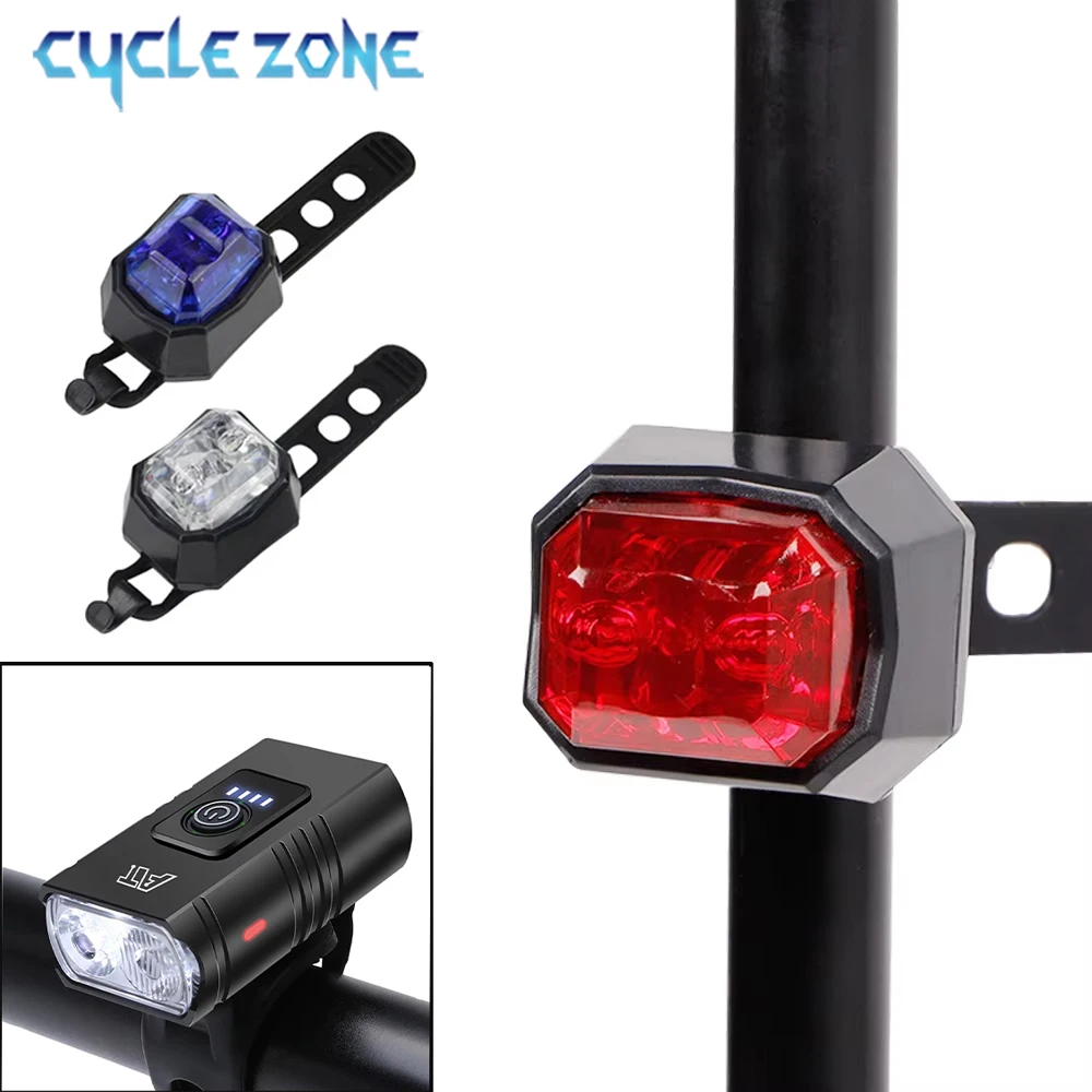 

2 LED Bike Tail Light Bicycle Rear Back Flashing Warning Red Lamp MTB T6 Front Light Outdoor Cycling Accessories for Riding Safe