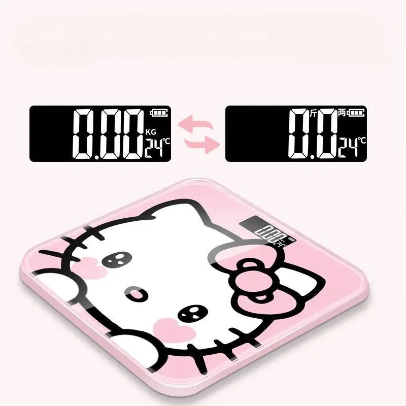 Hello Kitty Cute Cartoon Electronic Scale Weight Body Fat Scale Connectable Bluetooth Rechargeable Battery Small Household Use