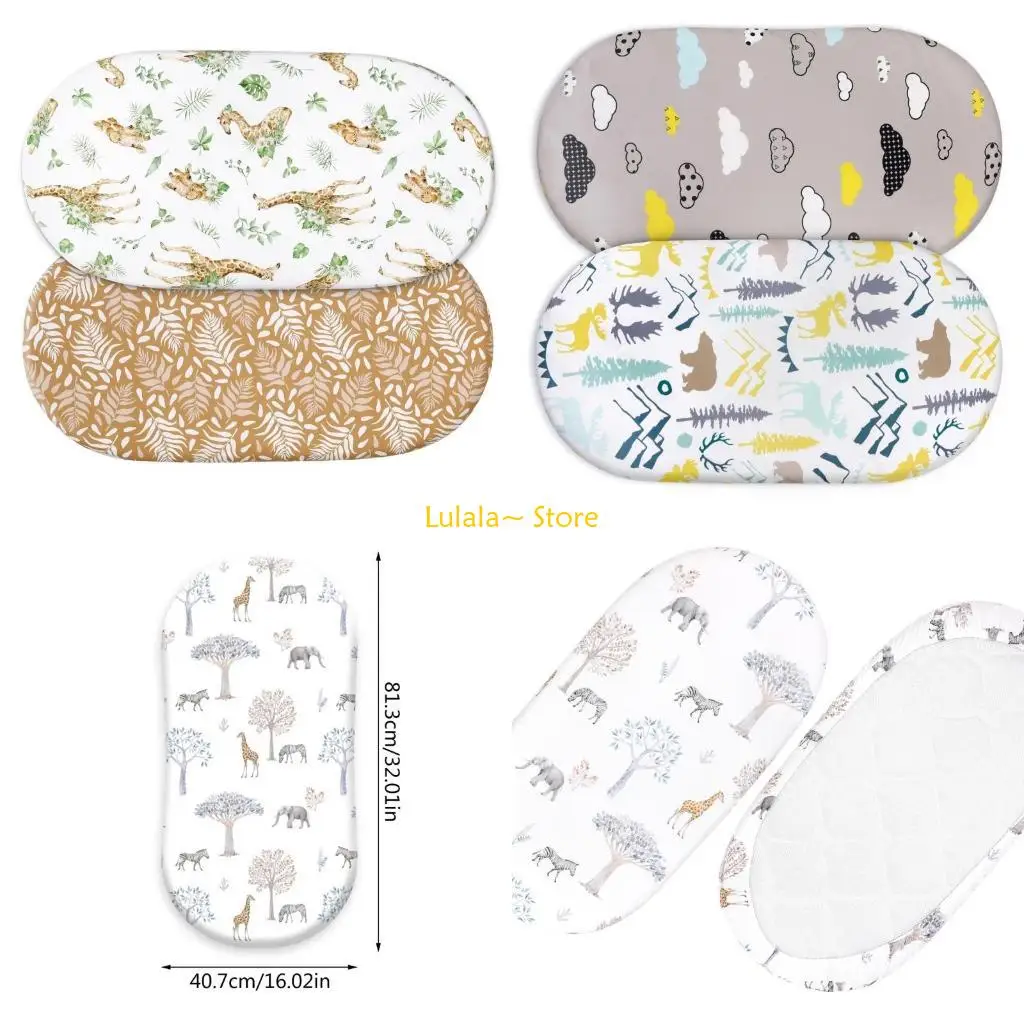 Y4QA 2Pcs Crib Fitted Sheet Diaper Changing Mat Cover Removable Protective Sleeves