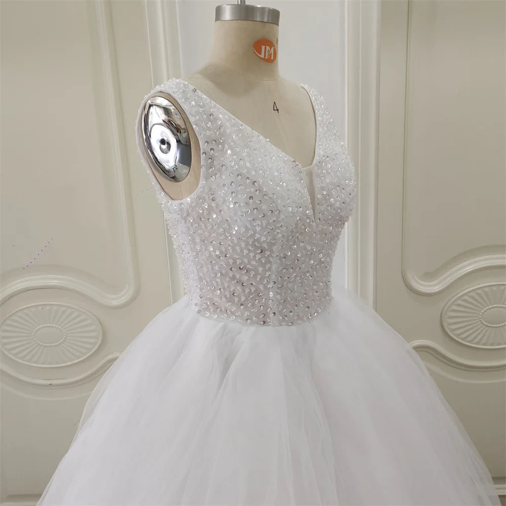 ZJ9165 الحبيب قبالة الكتف فيستدو دي نوفيا الدانتيل الترتر فستان زفاف Loverxu الكرة ثوب الأميرة فساتين الزفاف #3