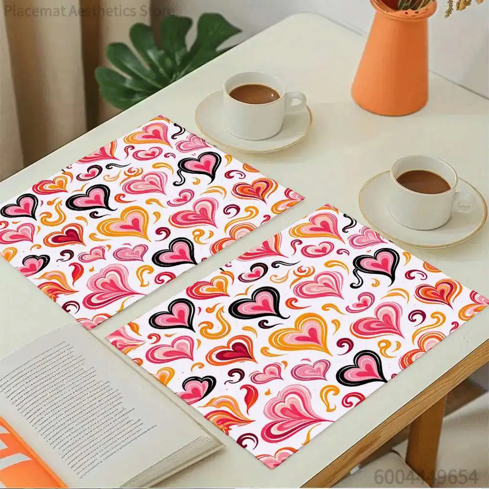 Heart Butterfly Rose Coral Blue Floral Print Super Absorbent Drying Mat Waterproof Kitchen Coffee Drain Pad Decor Placemat