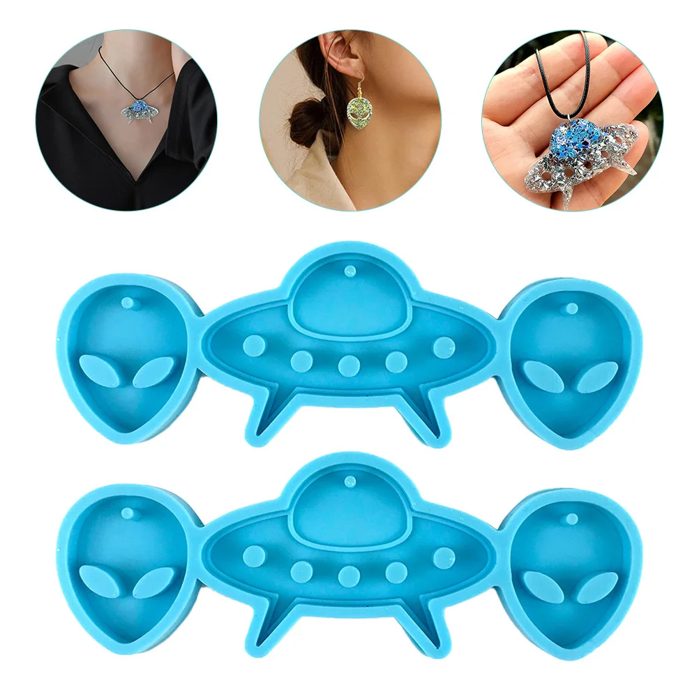 

2Pcs Silicone Spaceship Pendant Earring Molds DIY Jewelry Crafts Mold for Eardrops Keychain Handmade Supplies DIY Eardrop Mold