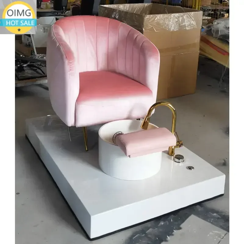 Hot Pink Nail Salon Foot Luxury Pedicure Chair Bench Massage Pedicure Throne Spa Chair Luxury for Barber Shops