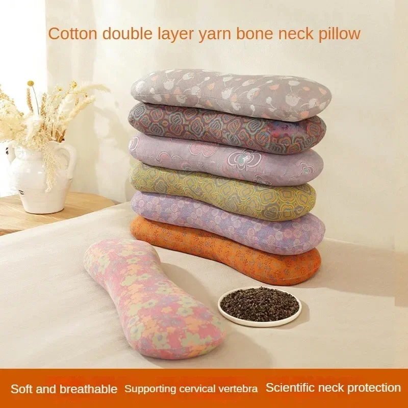 Hot Type A Double Layer Yarn Buckwheat Pillow Improve Sleeping Neck Pillow Candy Shaped Pillow