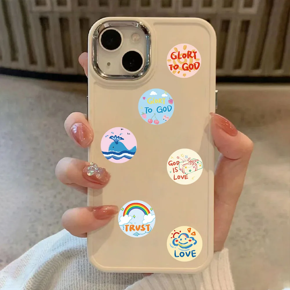 500 قطعة الكرتون يسوع الإنجليزية الكتابة على الجدران التمرير ملصقات عيد الفصح هدية مختومة جراب هاتف الحفلات الغيتار سكيت دفتر ديكور #4