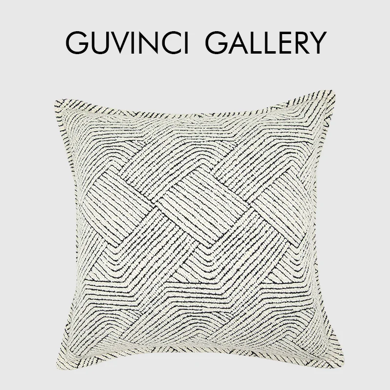 

GUVINCI High Grade Wool Blend Cushion Cover Designer Wabi Sabi Style Geometry Pillow Case For Villa Living Room Sofa Model House