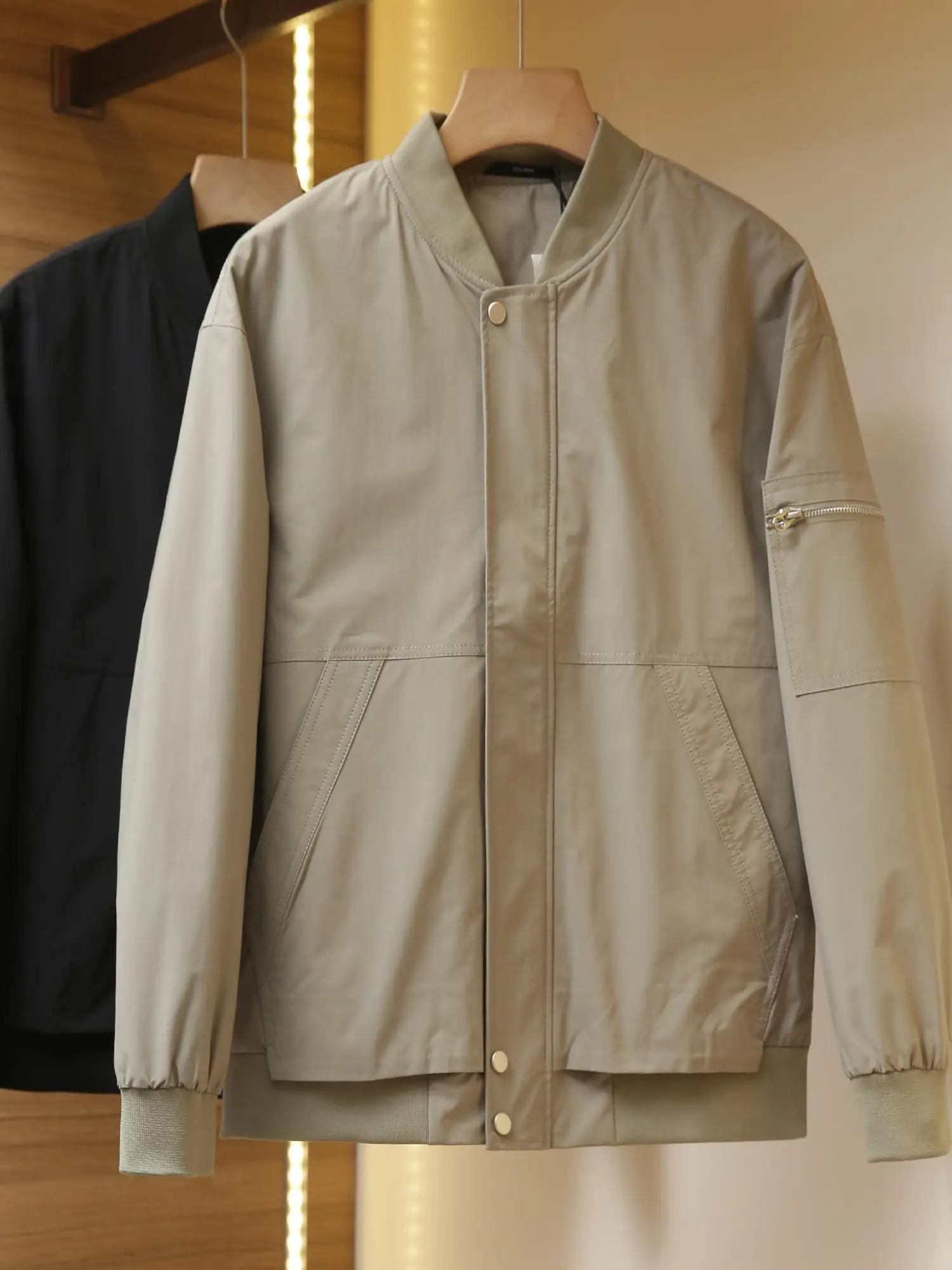 

Cany Single! 3D Tailoring! MA Workwear! Autumn Winter Baseball Collar Casual Flight Cotton Jaet Men's Outerwear